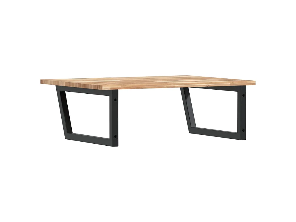 Waschbeckenregal Wandmontage Stahl und Akazienholz