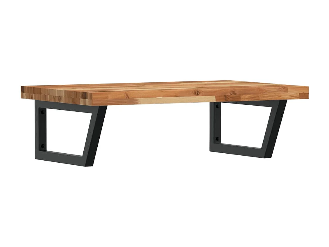 Waschbeckenregal Wandmontage Stahl und Akazienholz