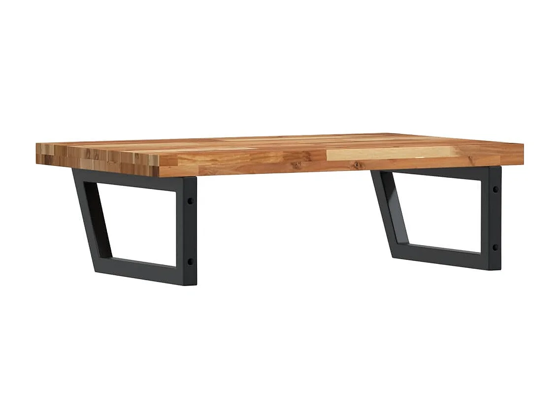 Waschbeckenregal Wandmontage Stahl und Akazienholz