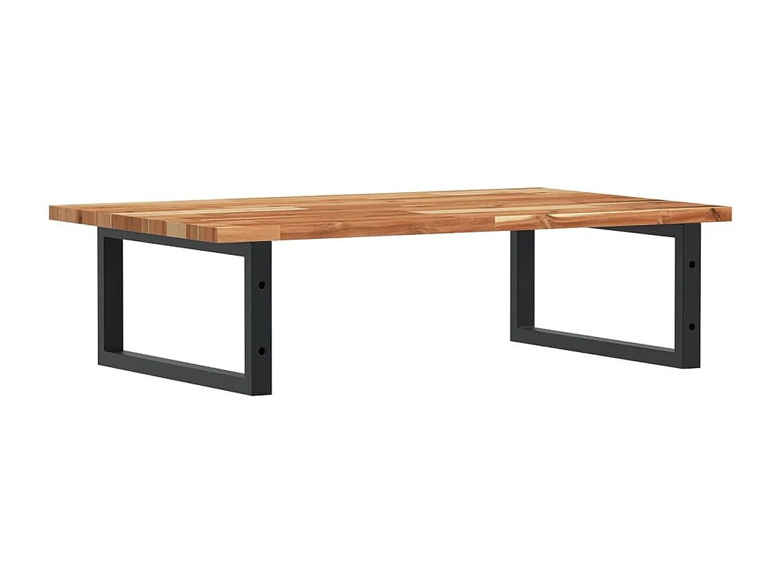 Étagère de vasque murale acier et bois massif d'acacia