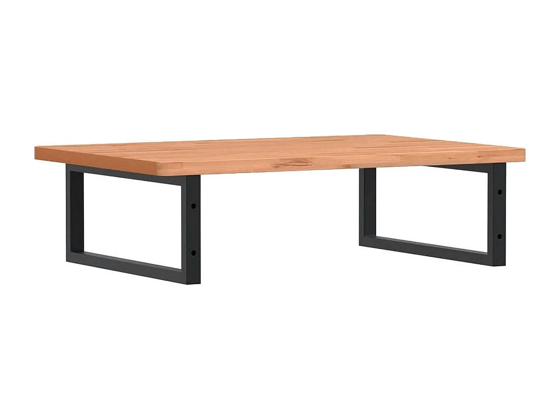 Waschbeckenregal Wandmontage Stahl und Massivholz Buche