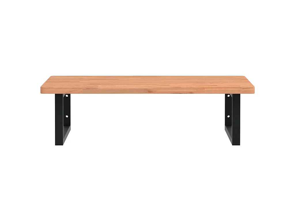 Badkamer wandschap staal en massief beukenhout