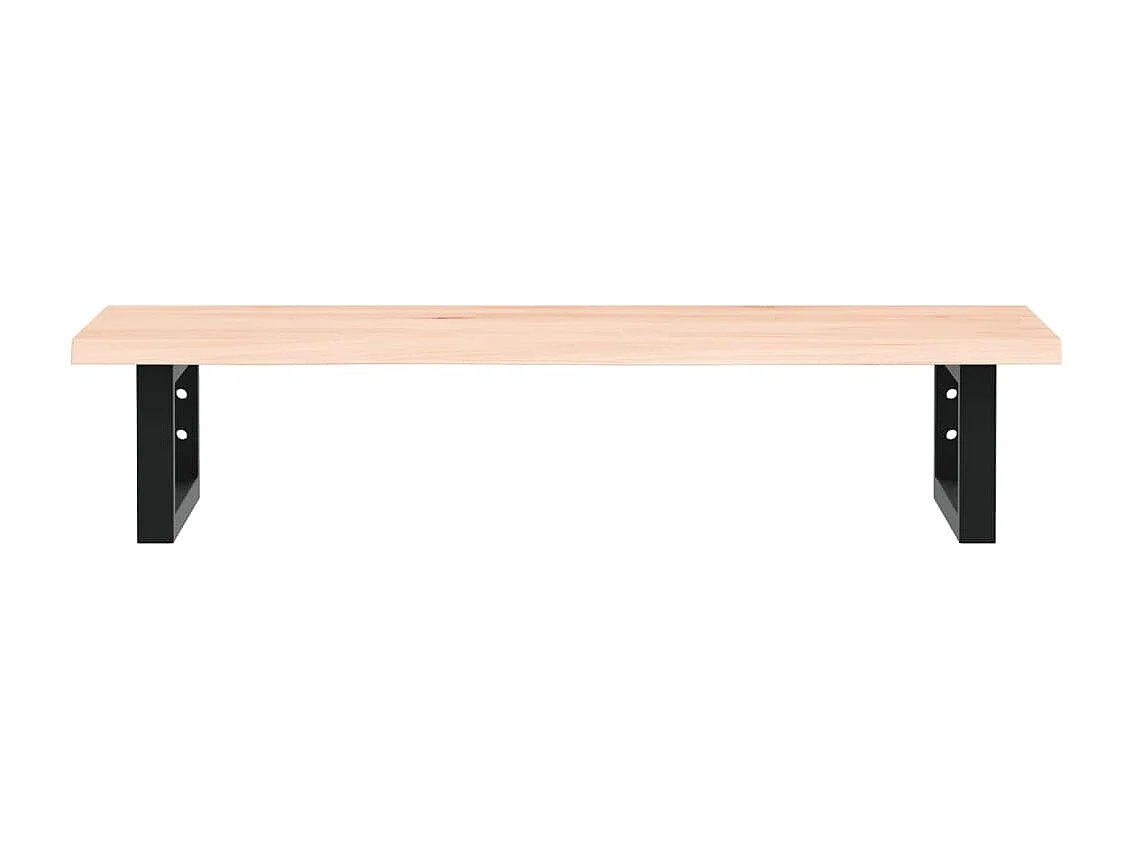 Waschtischplatte mit Halterung Stahl und Massivholz Eiche