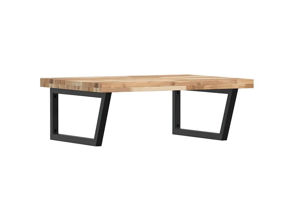 Waschbeckenregal Wandmontage Stahl und Akazienholz