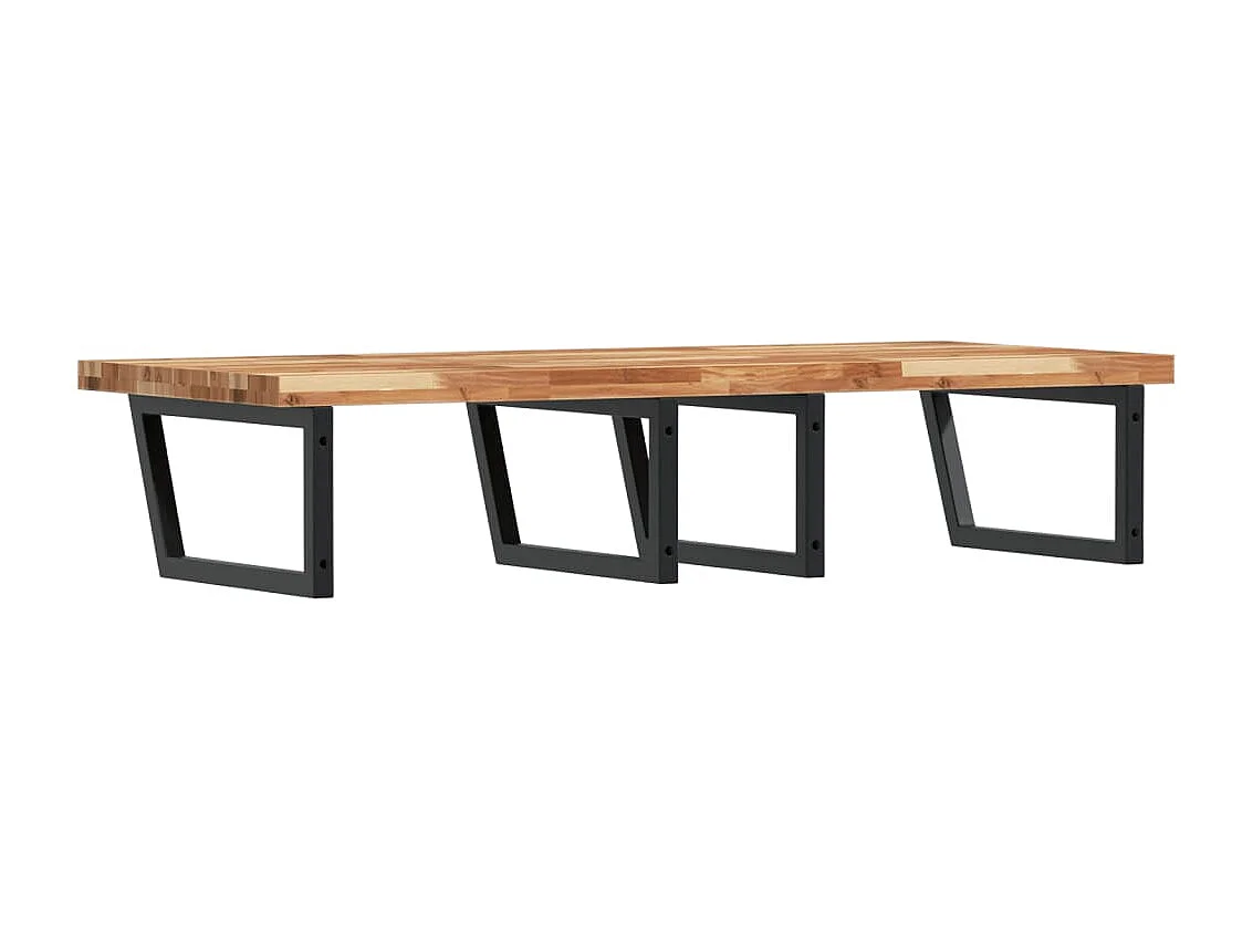 Waschbeckenregal Wandmontage Stahl und Akazienholz