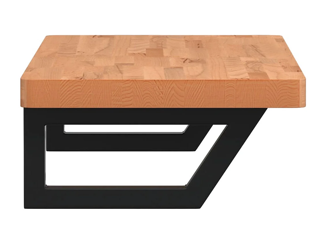 Waschbeckenregal Wandmontage Stahl und Massivholz Buche