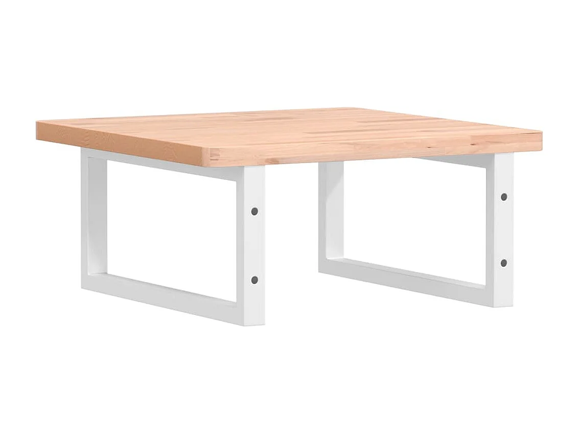 Estante de lavabo de pared de acero y madera maciza de haya