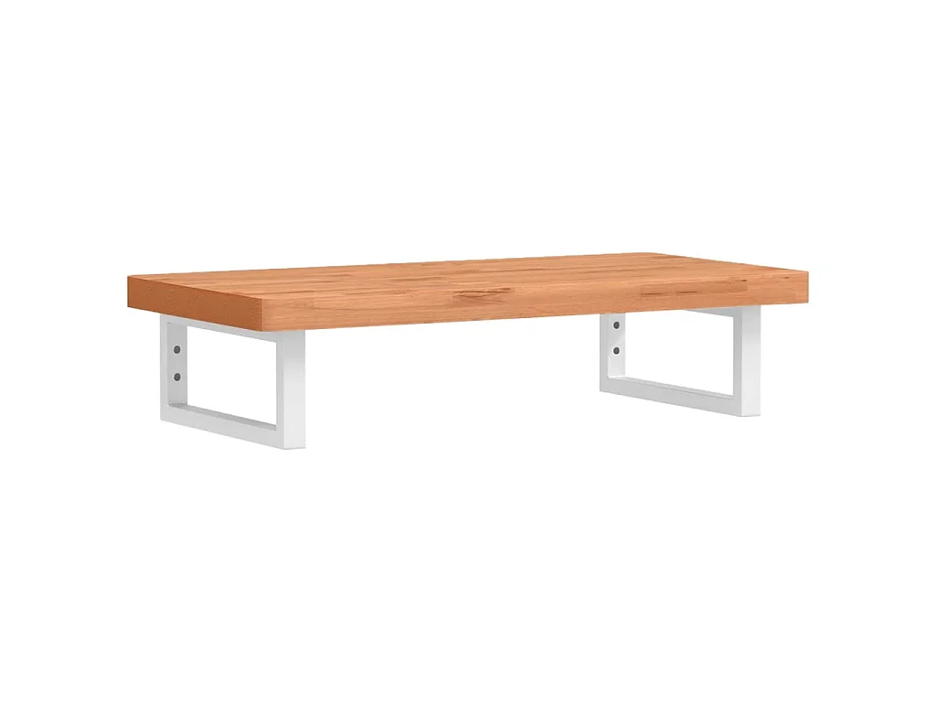 Waschbeckenregal Wandmontage Stahl und Massivholz Buche