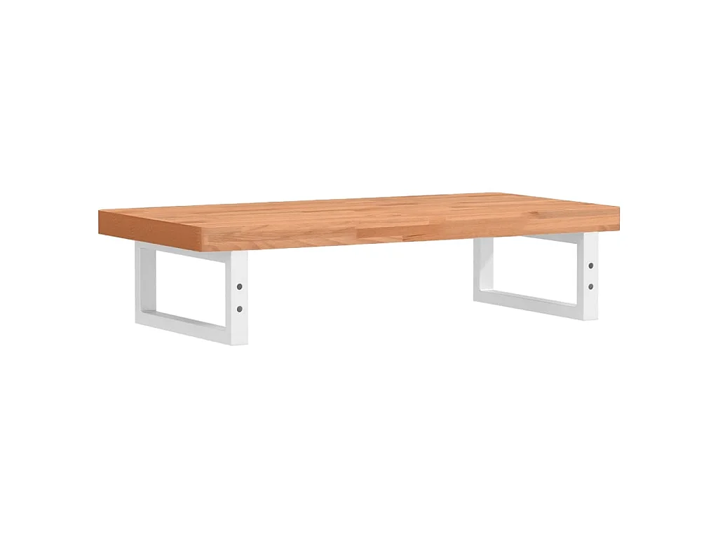 Waschbeckenregal Wandmontage Stahl und Massivholz Buche