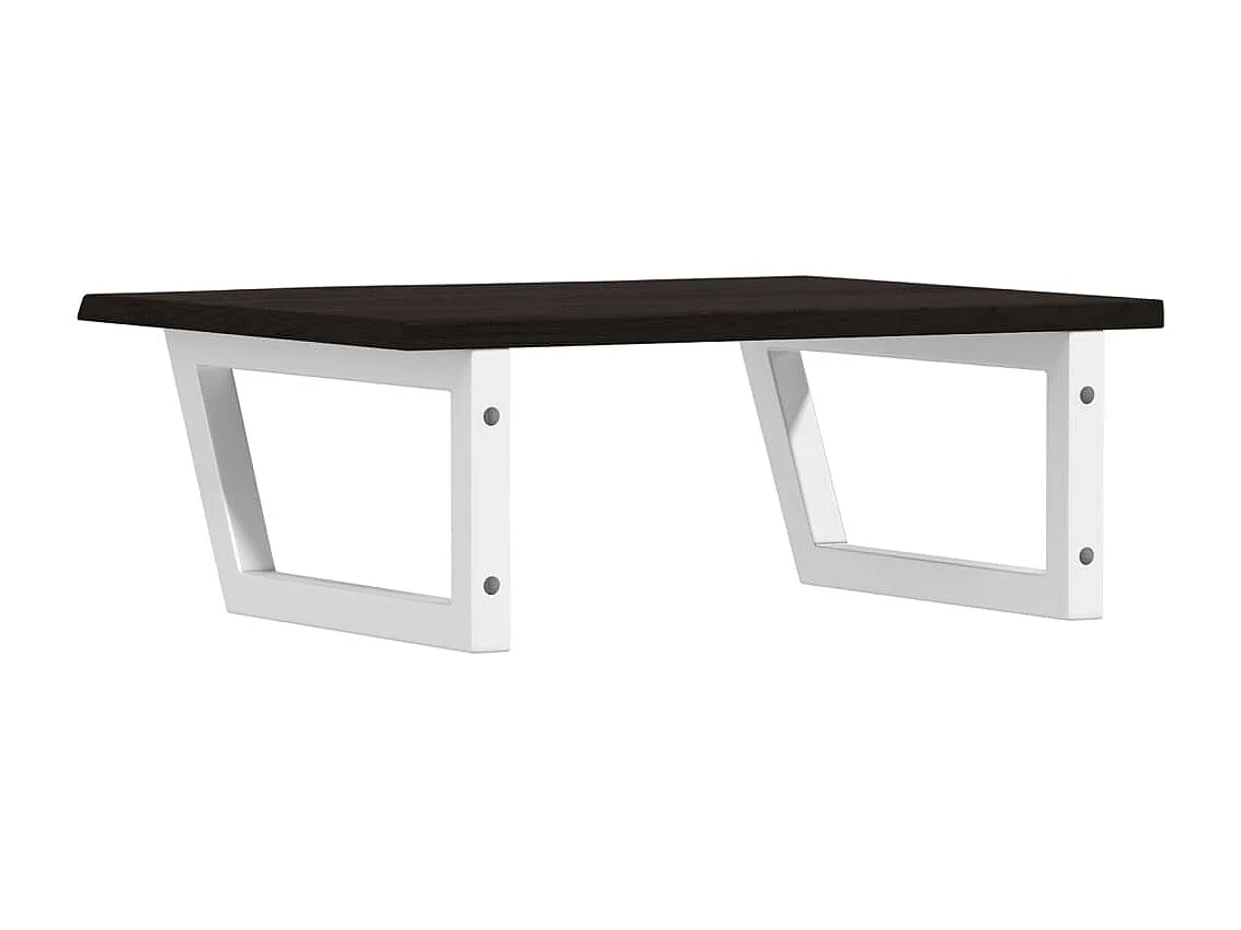 Étagère de vasque murale acier et bois de chêne massif