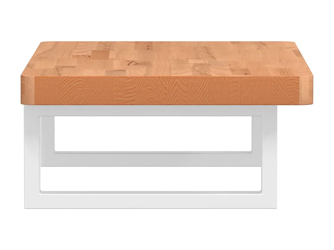 Waschbeckenregal Wandmontage Stahl und Massivholz Buche