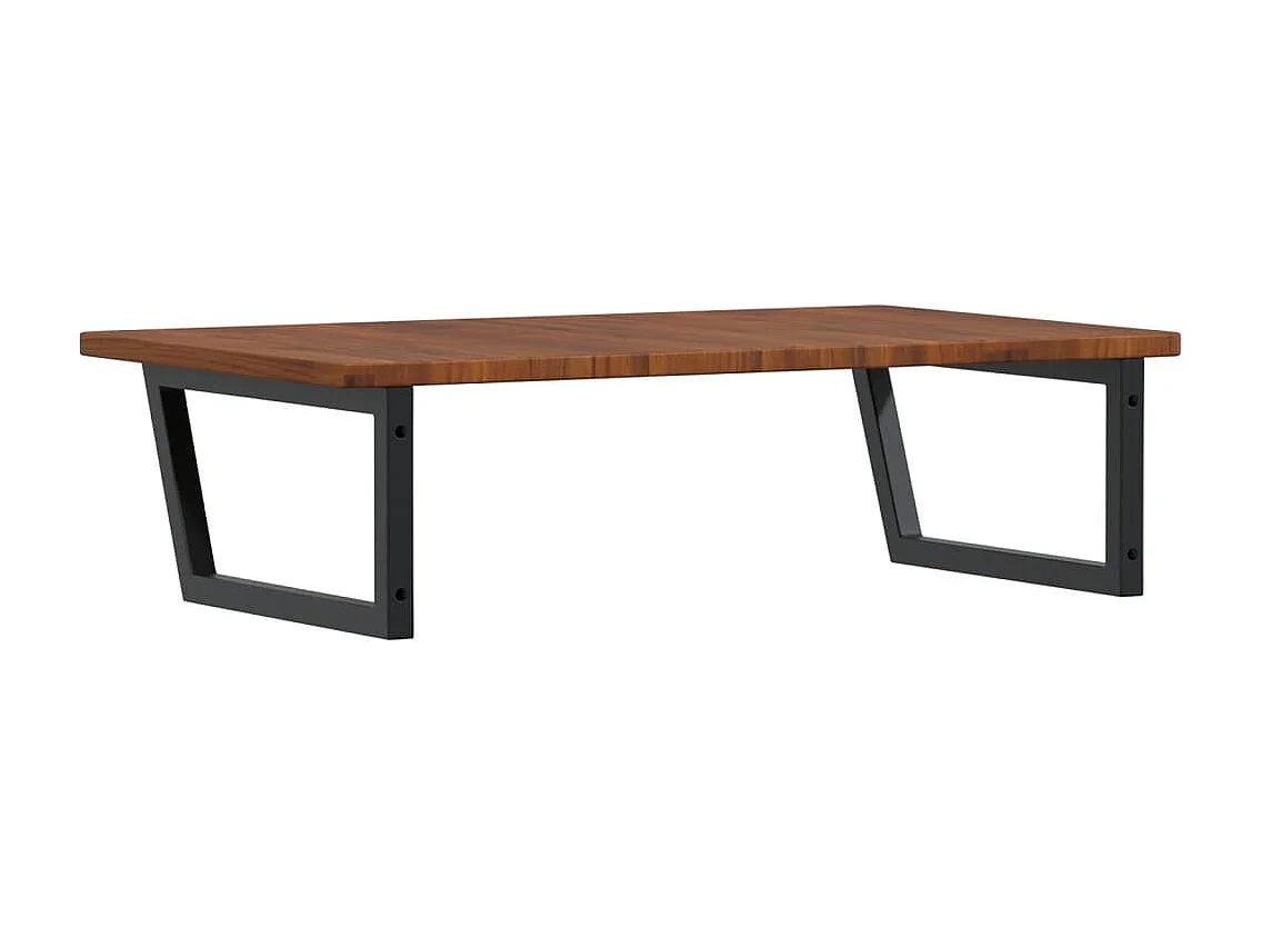 Étagère de vasque murale acier et bois de chêne massif