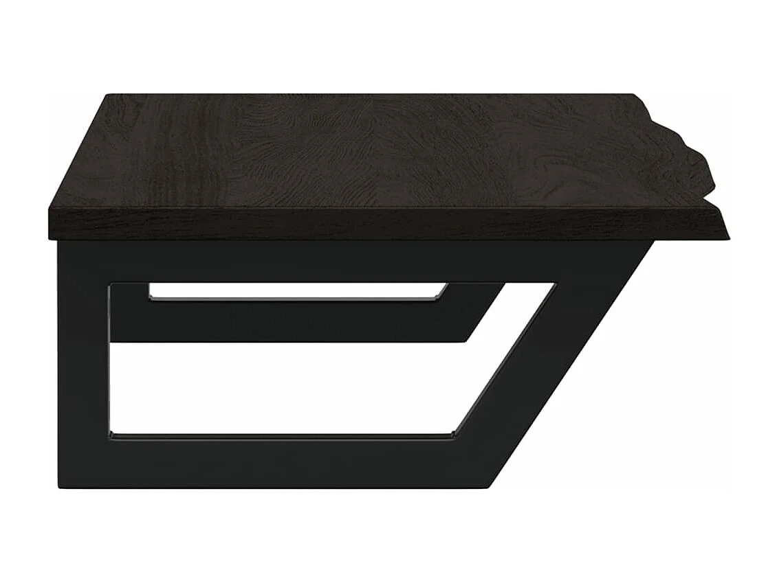 Prateleira de parede p/ lavatório aço/madeira carvalho maciça