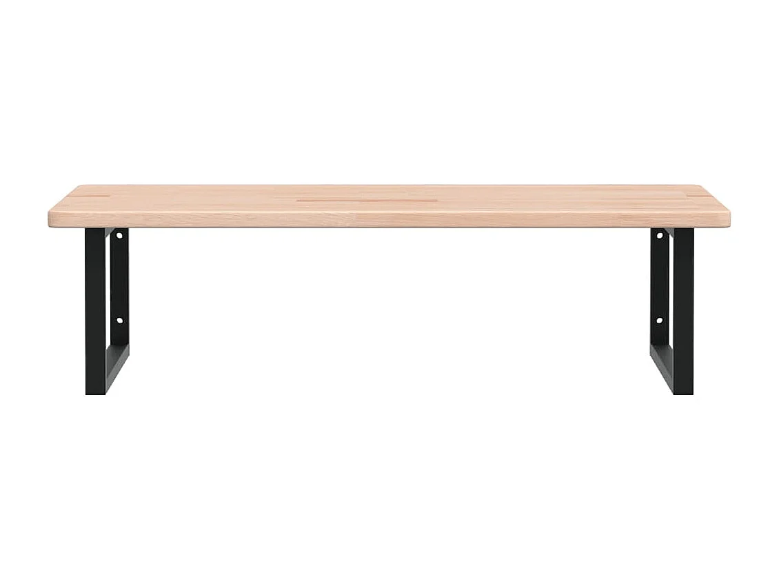 Étagère de vasque murale acier et bois de chêne massif