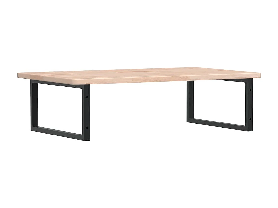 Étagère de vasque murale acier et bois de chêne massif