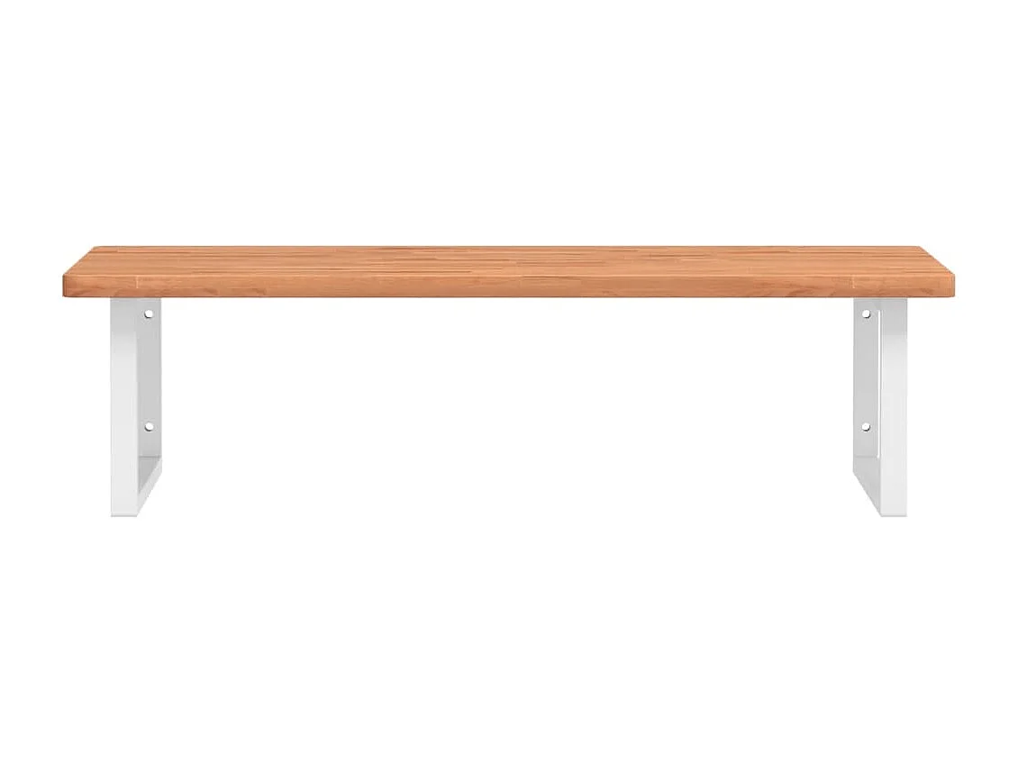 Étagère de vasque murale acier et bois massif de hêtre