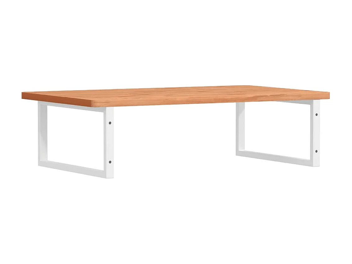 Étagère de vasque murale acier et bois massif de hêtre