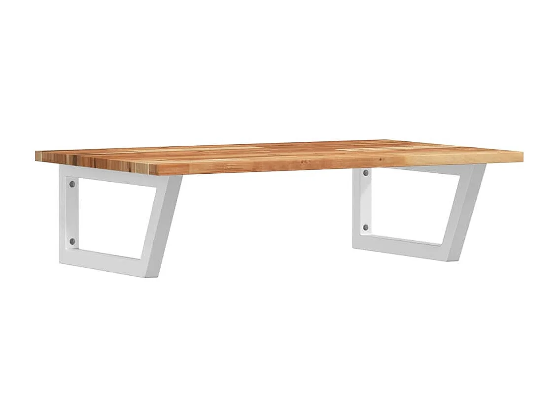 Estante de lavabo de pared acero y madera maciza de acacia