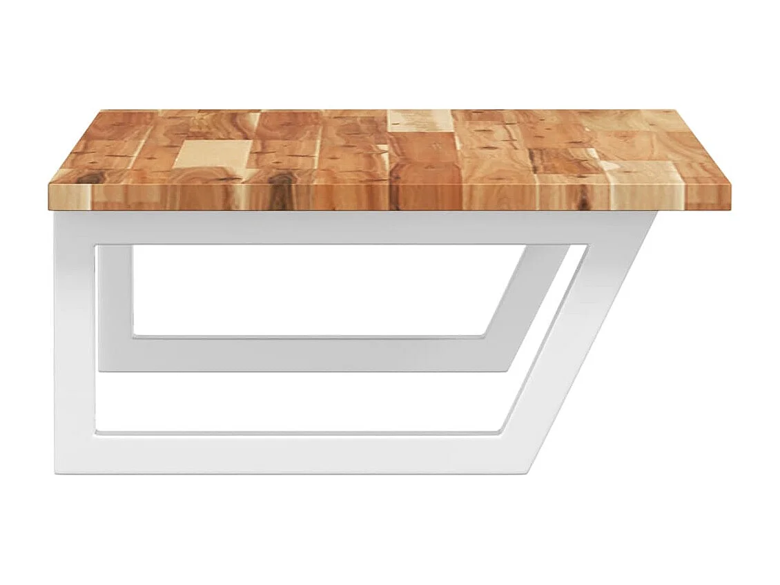 Estante de lavabo de pared acero y madera maciza de acacia