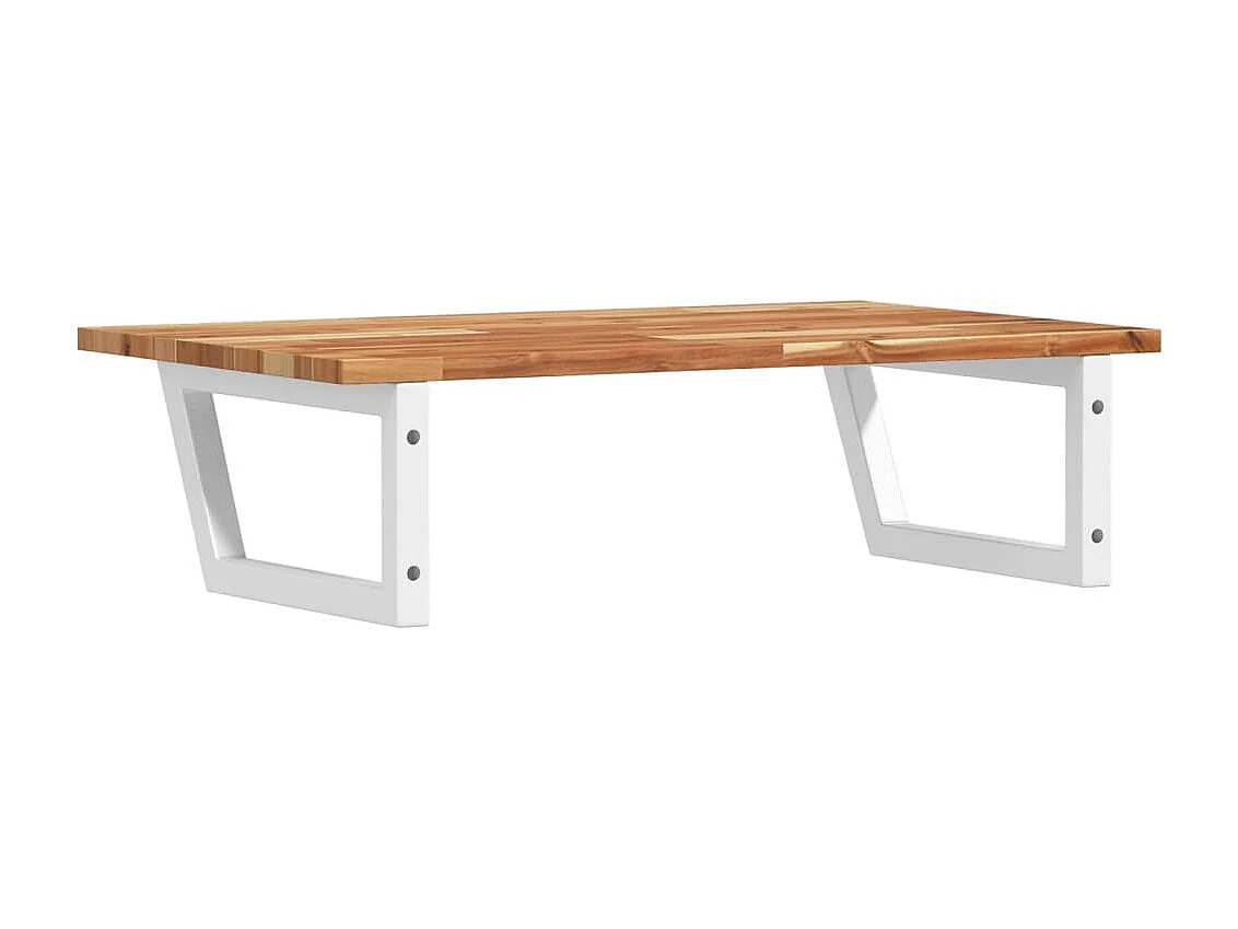 Estante de lavabo de pared acero y madera maciza de acacia