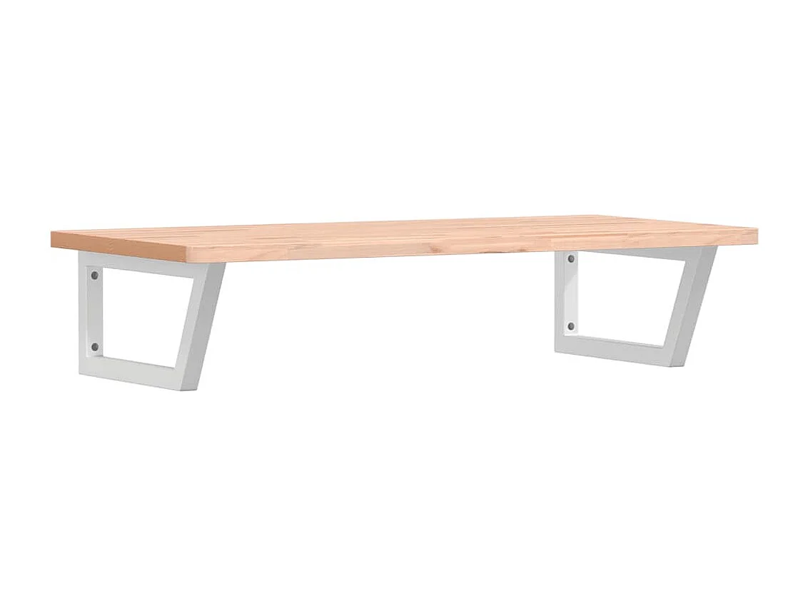 Étagère de vasque murale acier et bois massif de hêtre