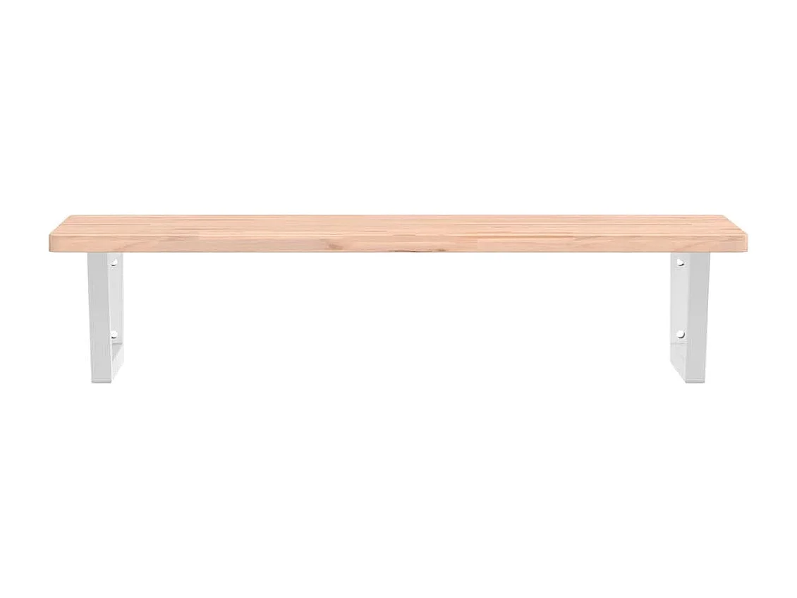 Étagère de vasque murale acier et bois massif de hêtre