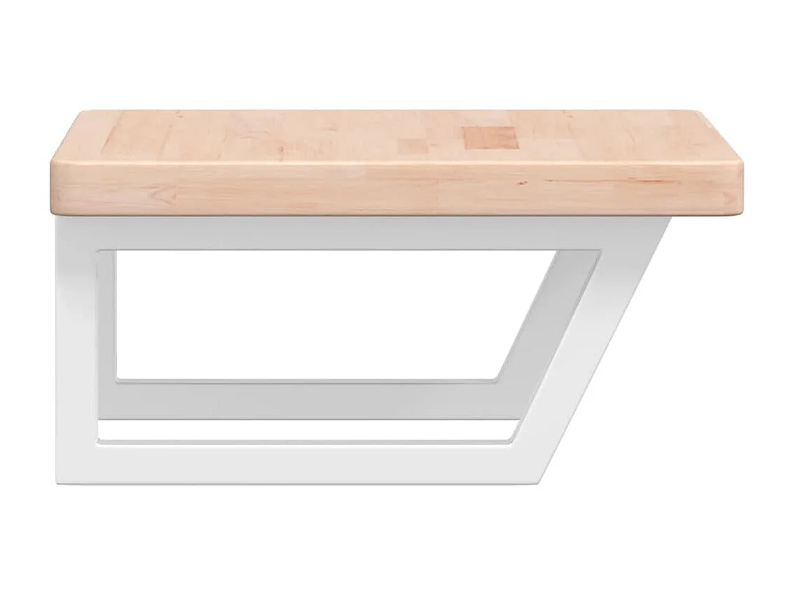 Étagère de vasque murale acier et bois de chêne massif