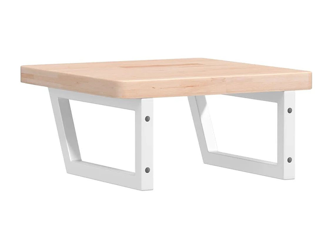 Étagère de vasque murale acier et bois de chêne massif