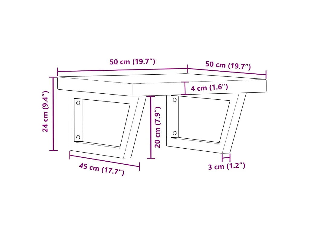 Badkamer wandschap staal en massief eikenhout