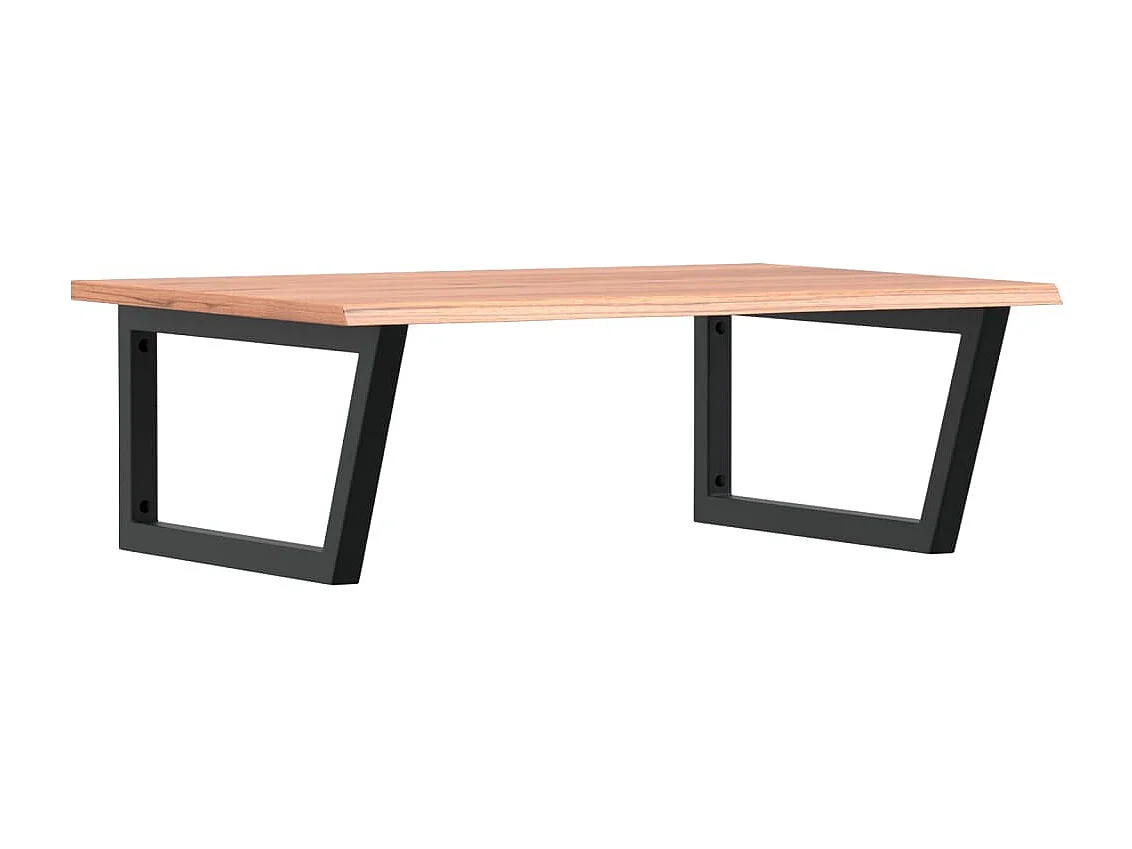 Waschtischplatte mit Halterung Stahl und Massivholz Eiche