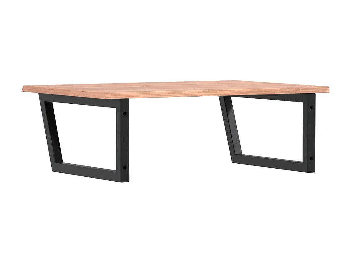 Waschtischplatte mit Halterung Stahl und Massivholz Eiche