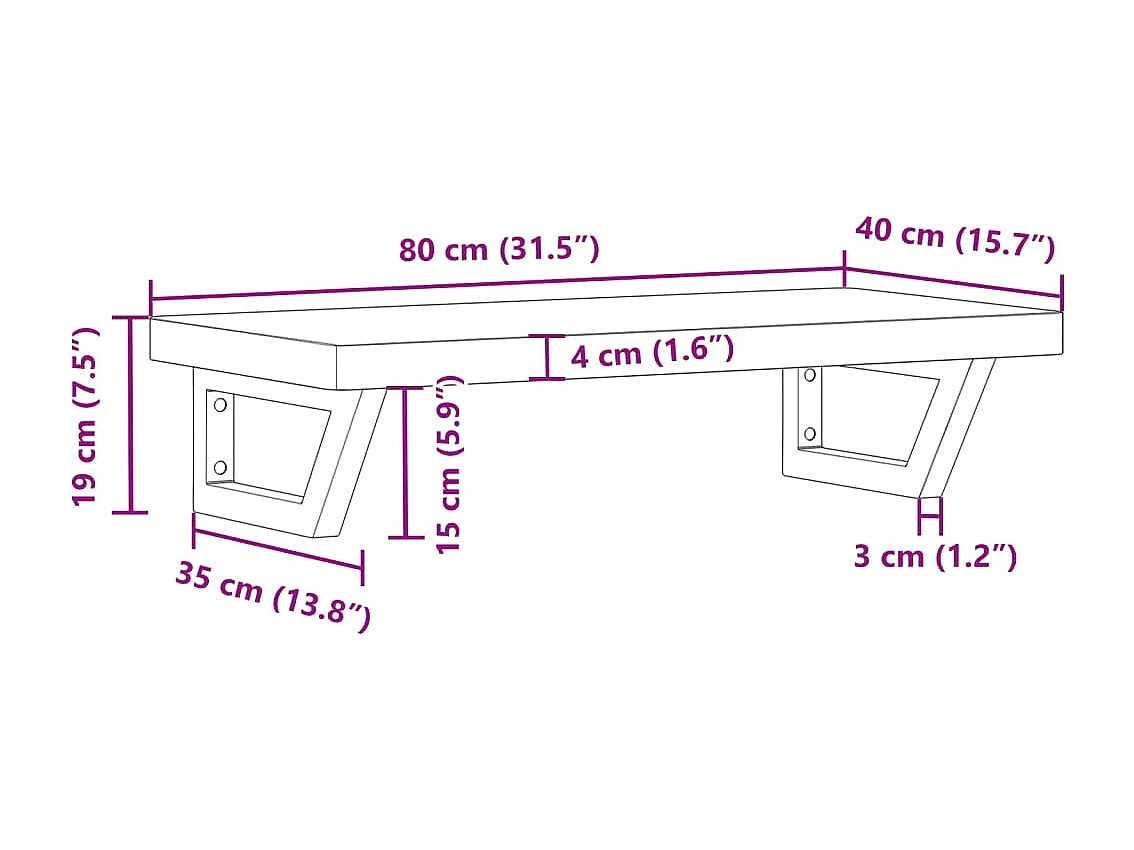 Badkamer wandschap staal en massief acaciahout