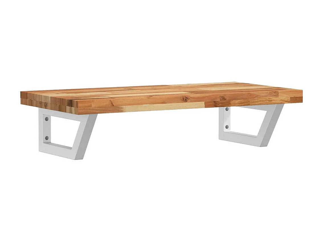 Estante de lavabo de pared acero y madera maciza de acacia
