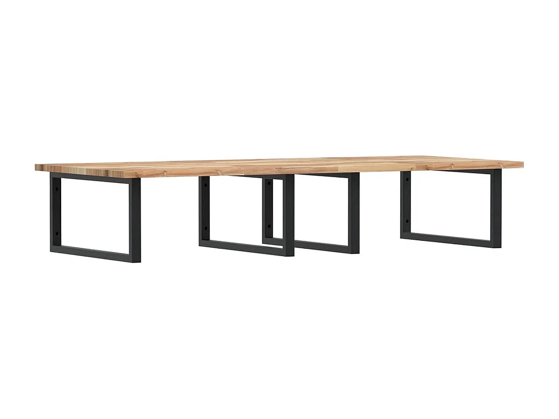 Badkamer wandschap staal en massief acaciahout