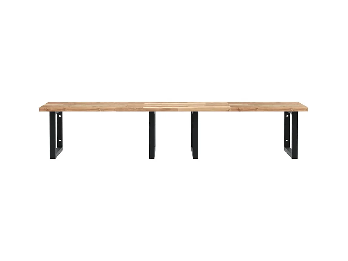 Badkamer wandschap staal en massief acaciahout