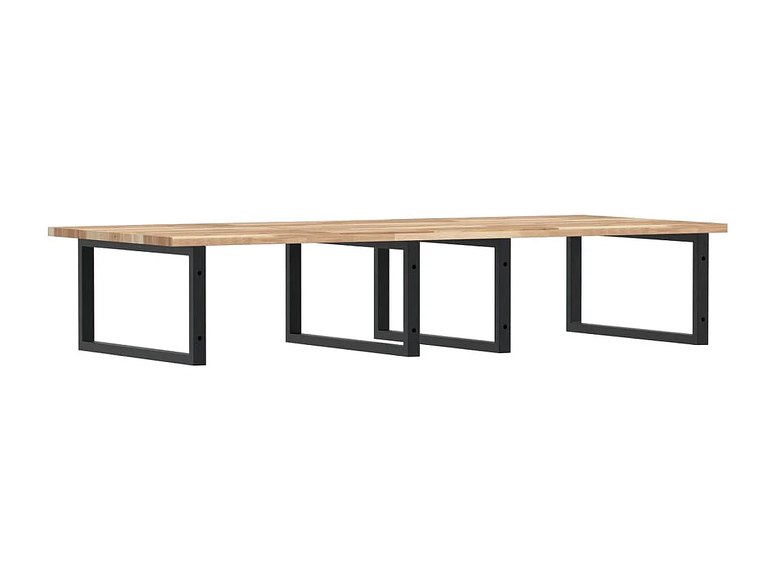 Badkamer wandschap staal en massief acaciahout