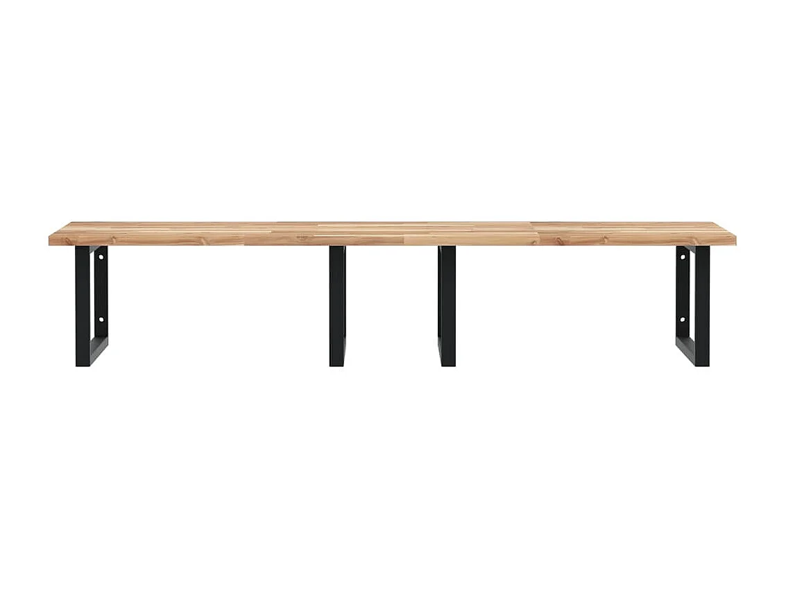 Étagère de vasque murale acier et bois massif d'acacia