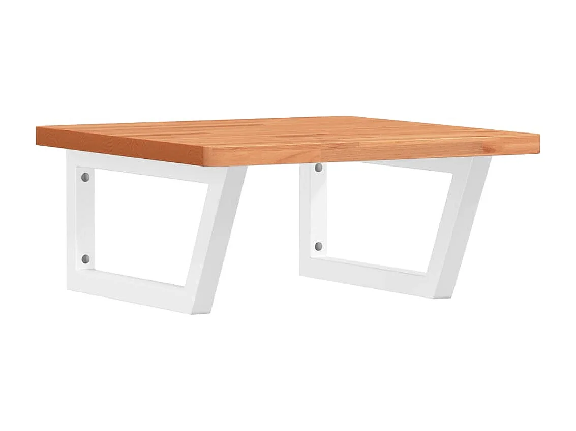 Étagère de vasque murale acier et bois massif de hêtre