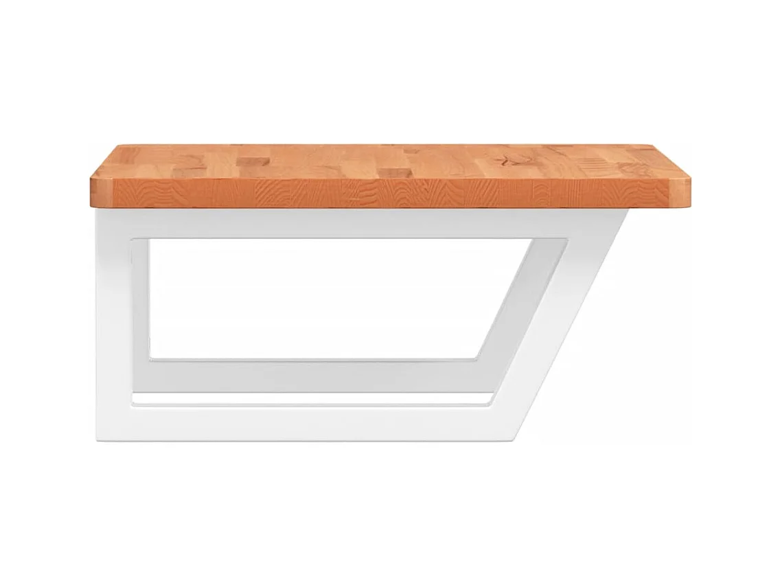 Étagère de vasque murale acier et bois massif de hêtre