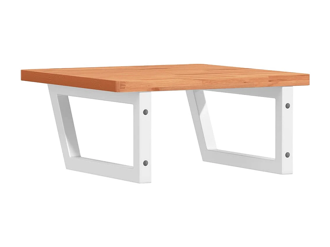 Prateleira de parede p/ lavatório aço/madeira de faia maciça