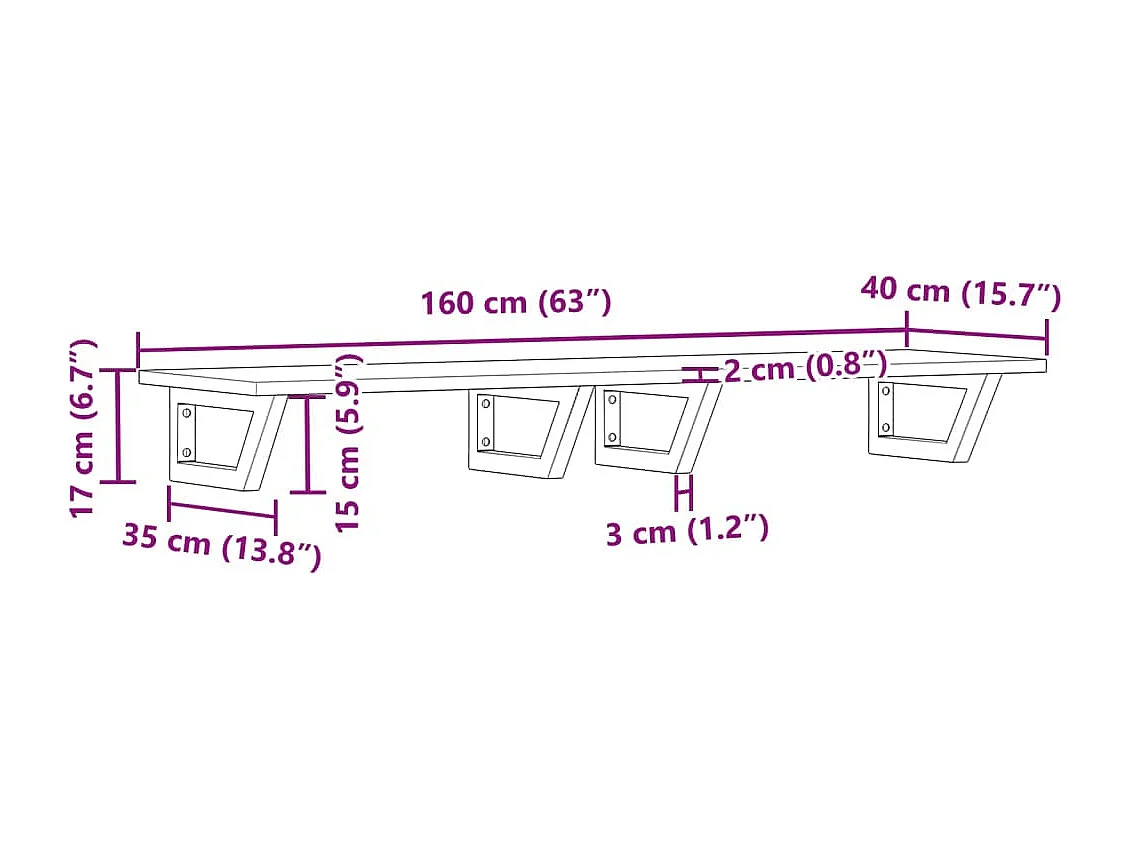 Waschbeckenregal Wandmontage Stahl und Akazienholz