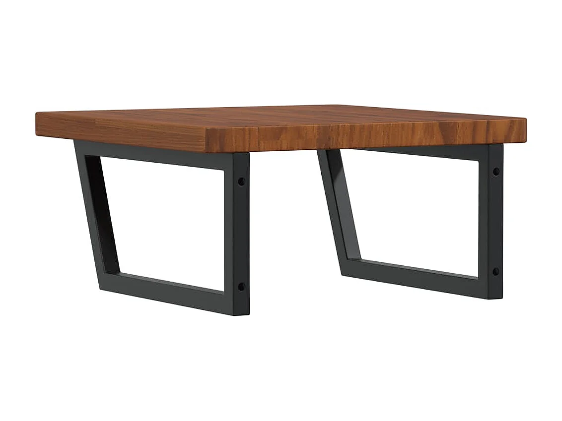 Étagère de vasque murale acier et bois de chêne massif