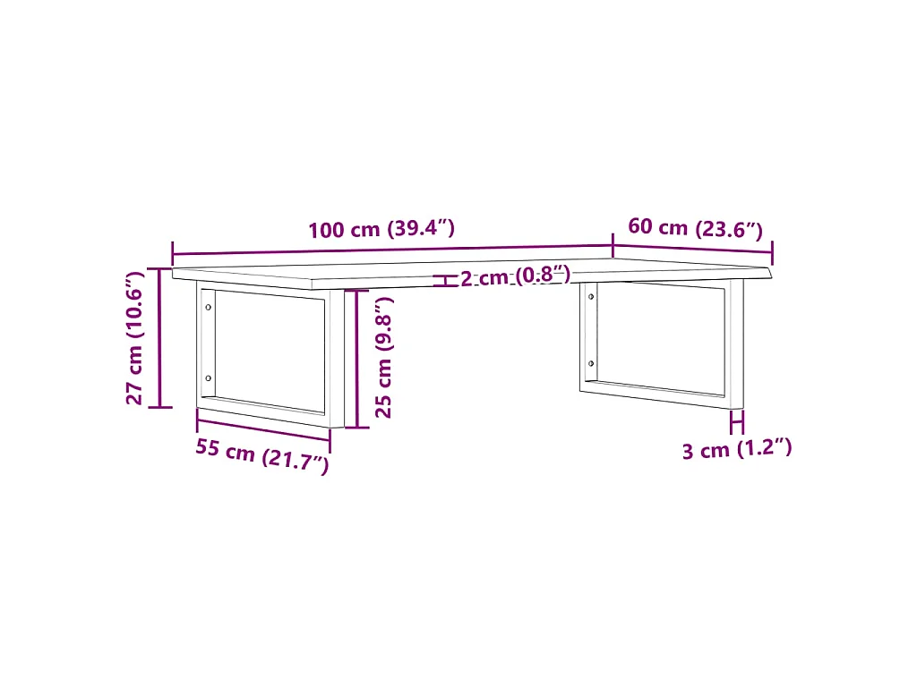 Badkamer wandschap staal en massief eikenhout