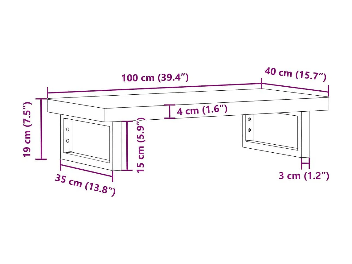 Badkamer wandschap staal en massief acaciahout