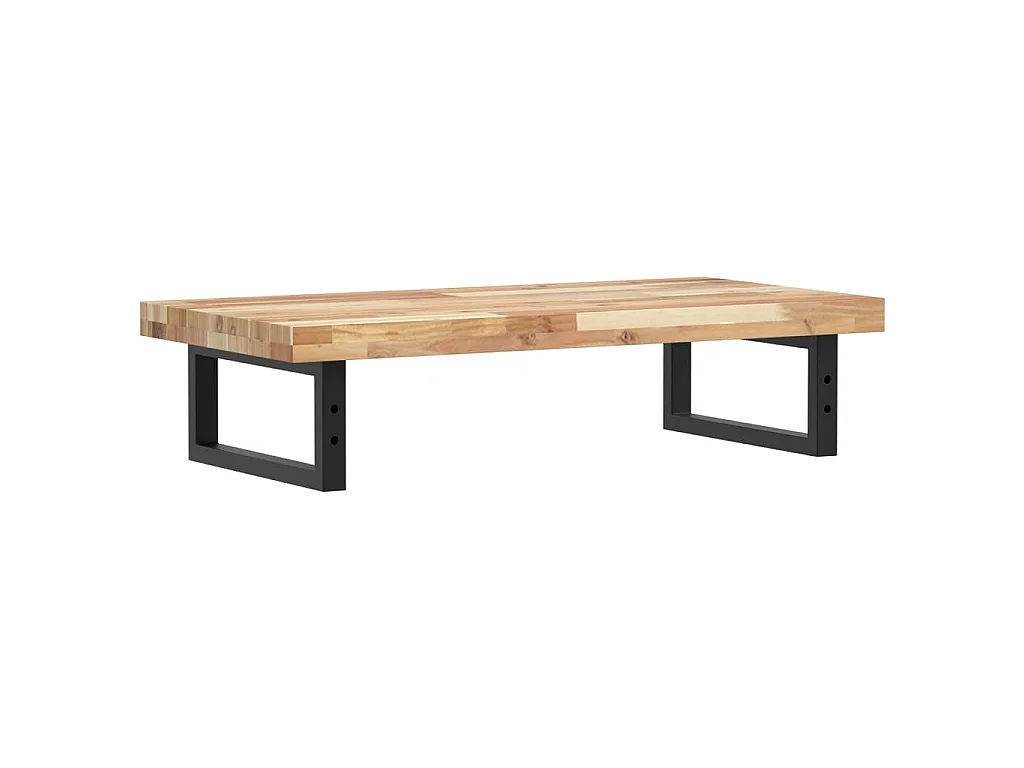 Étagère de vasque murale acier et bois massif d'acacia