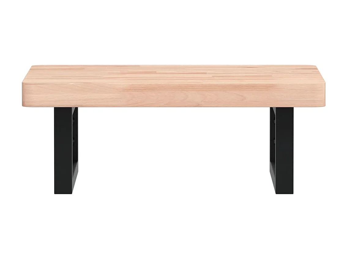 Étagère de vasque murale acier et bois massif de hêtre