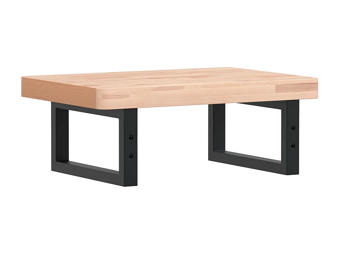 Étagère de vasque murale acier et bois massif de hêtre