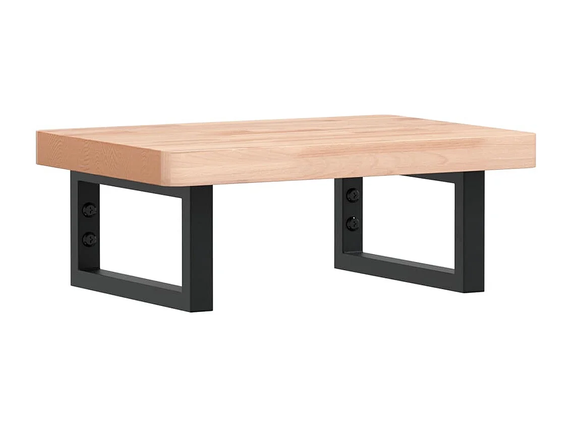 Prateleira de parede p/ lavatório aço/madeira de faia maciça