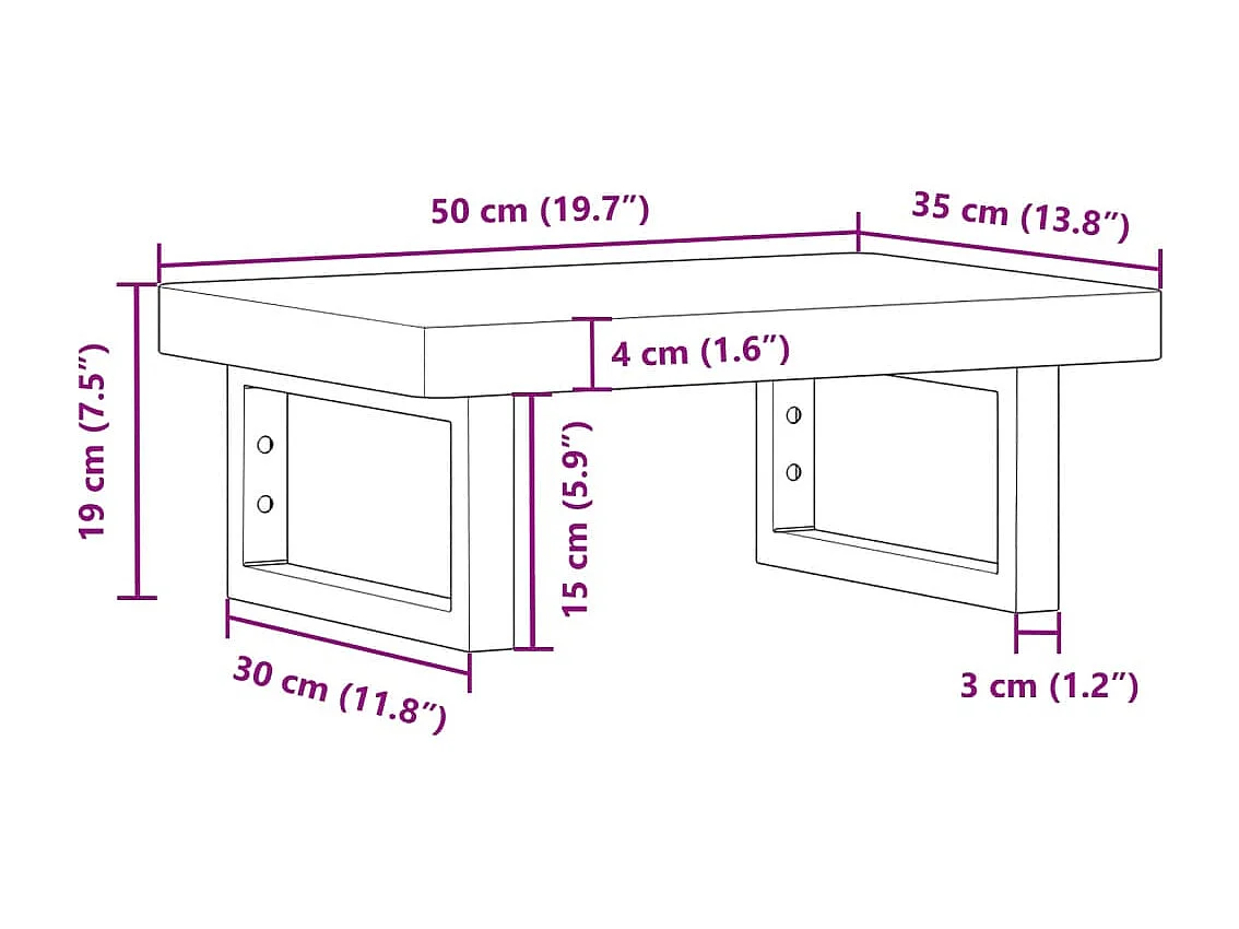 Prateleira de parede p/ lavatório aço/madeira de faia maciça