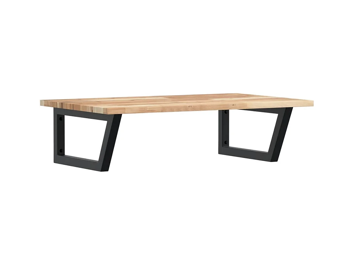 Étagère de vasque murale acier et bois massif d'acacia